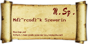 Márcsák Szeverin névjegykártya